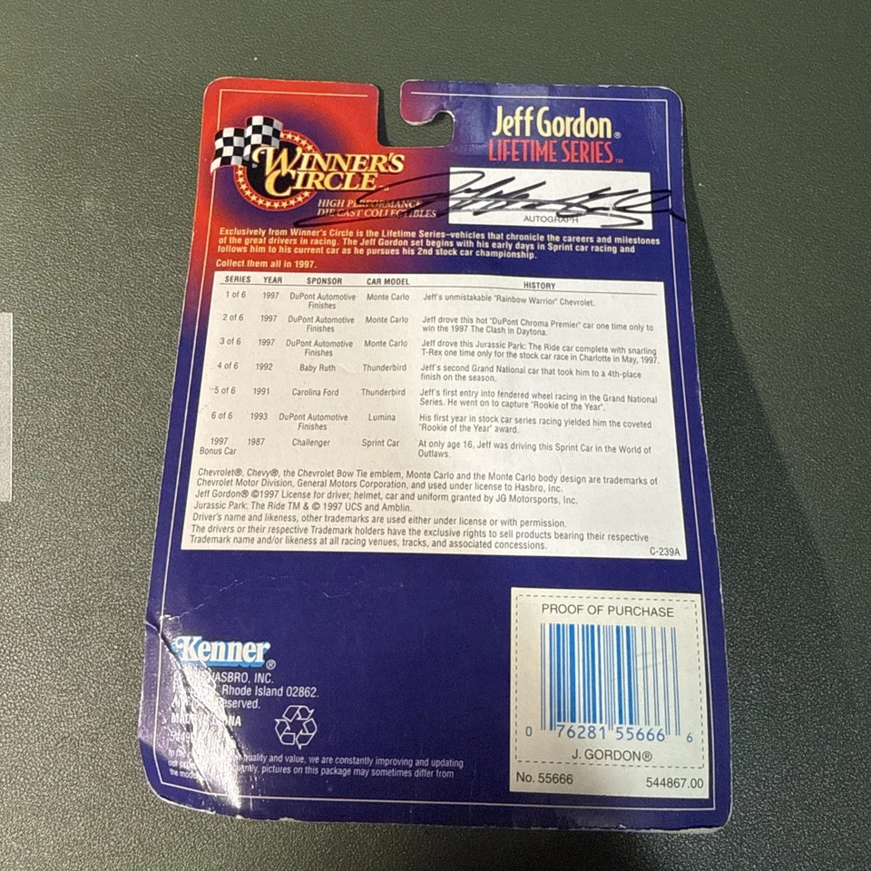 1999 JEFF GORDON Rainbow #24 LIFETIME SERIES 1 Of 6 1/64 AUTOGRAPHED - Image 2 of 4