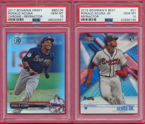 PSA 10 Ronald Acuna Jr. 2017 Bowman Draft Chrome Refractor 2018 Bowman's Best RC
