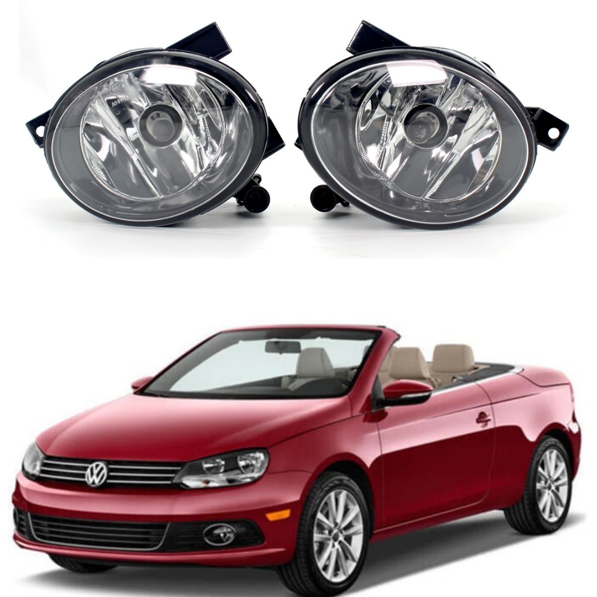 For VW EOS 2011 2012 2013 2014 2015 2016 Pair Front Clean Lens Fog Lights Lamp