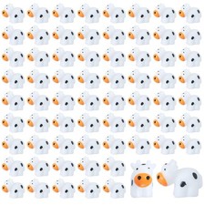 DWWPOO 68 Pcs Mini Resin Cows Bulk Farm Animals for Hiding Small White