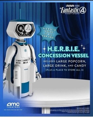 ファンタスティックフォーH.E.R.B.I.E. ハービー ポップコーンバケット Fantastic Four First Steps HERBIE Robot Concession Vessel Popcorn