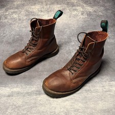 Solovair Mens Brown Leather Lace Up Ankle Boots Size 12