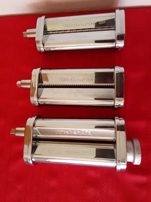 Kitchen Aid Pasta Roller Set KSMPRA Stand Mixer Attachment 3 Piece Spaghetti - Image 1 of 4