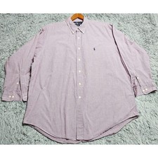 Vintage Ralph Lauren Yarmouth Dress Shirt Mens 17.5 32/33 Red White Blue Check