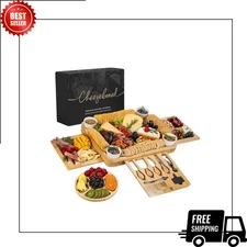 Large Bamboo Charcuterie & Cheese Board Set – Elegant Home & Wedding Gift