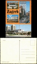 Postcard Zagreb Mehrbildkarte mit 4 Ortsansichten 1980