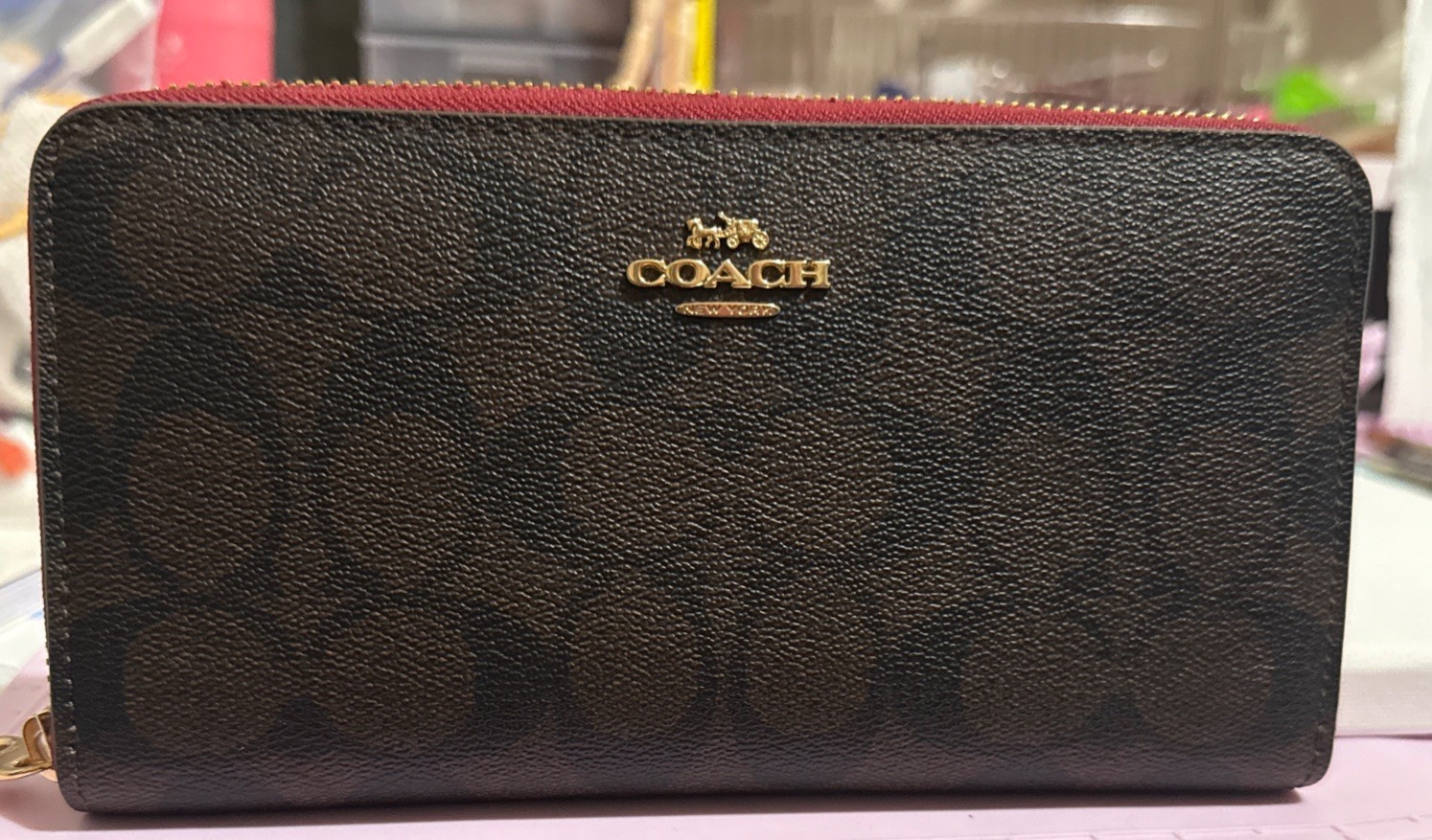 Coach C4452 Women's Zip-Around Wallet - Khaki
