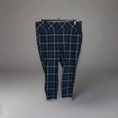 Torrid Pocket Pixie Skinny Studio Luxe Ponte High Rise Pant Green Plaid Sz. 3