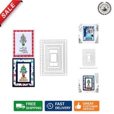 Carbon Steel Cutting Dies Set - 7 Pcs Scalloped Frame Stencils for DIY Crafts