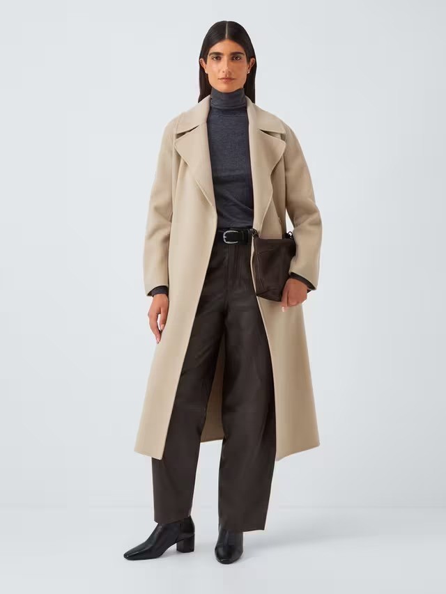 NEW Weekend MaxMara Women's Manu Pure Wool Belted Wrap Coat - Beige - UK 12