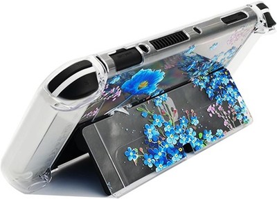RDFJ Full Cover for Switch OLED NS Clear Case for OLED Main Unit + Joy-Con Full