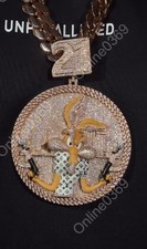 DJ Party Jewelry Customize Bail with Circle Enamel Pendant In Moissanite 925 SS