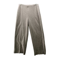 Zara Knit Sweater Pants Womens L Gray High Rise Wide Leg Pull On Lounge