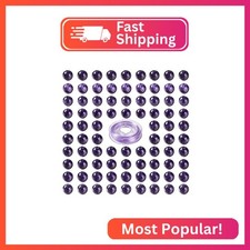 BEEFLYING 100 Pcs 8mm Natural Charoite Gemstone Beads Round Stone Beads with Ela