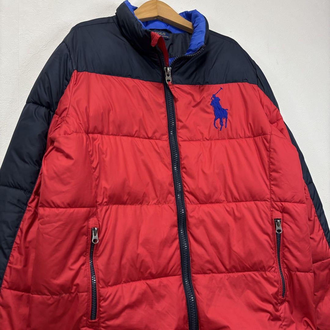 Piumino Polo Ralph Lauren rosso nylon ricamato logo pony XL originale dal GIAPPONE