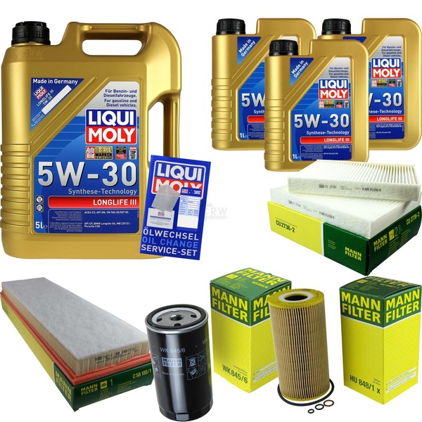 Inspektionspaket 8L Liqui Moly Longlife 3 5W-30 FüR Bmw 5Er E39 5Er Touring E39-image
