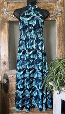 Halston Bird Of PA Elegant Maxi Dress Size Medium  NEW