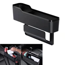 Black Car Seat Crevice Storage Box Gap Pocket Cup Bottle Holder Phone Organizer