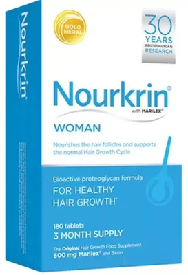 Nourkrin Woman's Hair Growth Tablets - 30, 60 or 180 Tablets - EXP: 01/2028