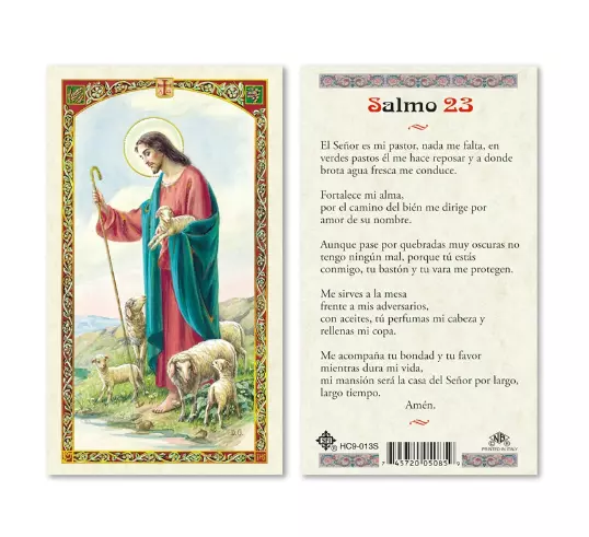 Holy Card of Salmo 23 - Lost Lamb - Spanish - F.C. Ziegler Company