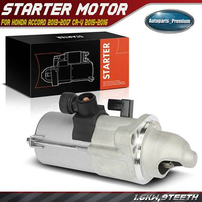 #ad #ad Starter Motor for Honda Accord 2013 2017 CR V 2015 2016 L4 2.4L 1.6KW 12V CW 9T $75.99
