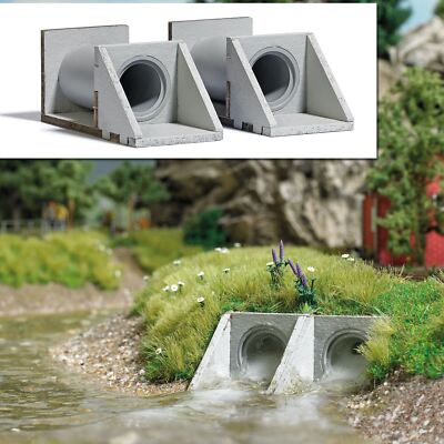 Beton Wasserleitungen und Auslässe Spur HO Figuren Busch 7891