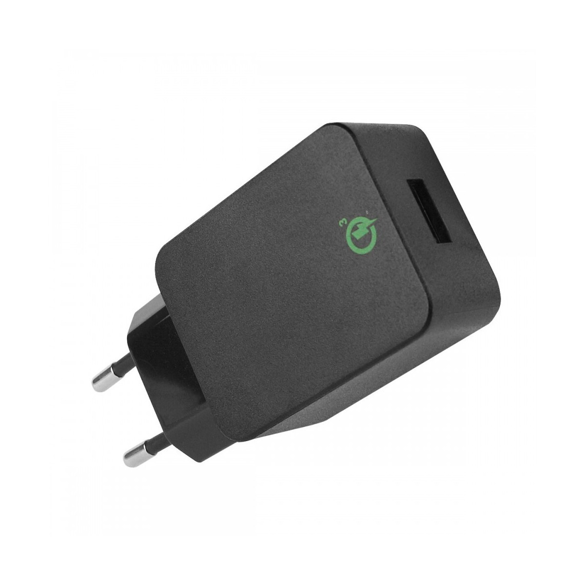 Caricatore USB 3A Quick Charge 3.0 Spina Europea 2pin Nero