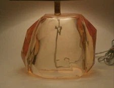 Nieman Marcus' Faceted Blush Lamp Base -Sculpted Lucite m- No Shade Gorgeous!