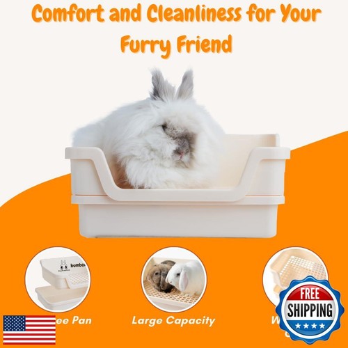 Bumbox Rabbit Large Litter Box w/Plastic Grid Safe for Bunny feet - Training - Picture 3 of 5