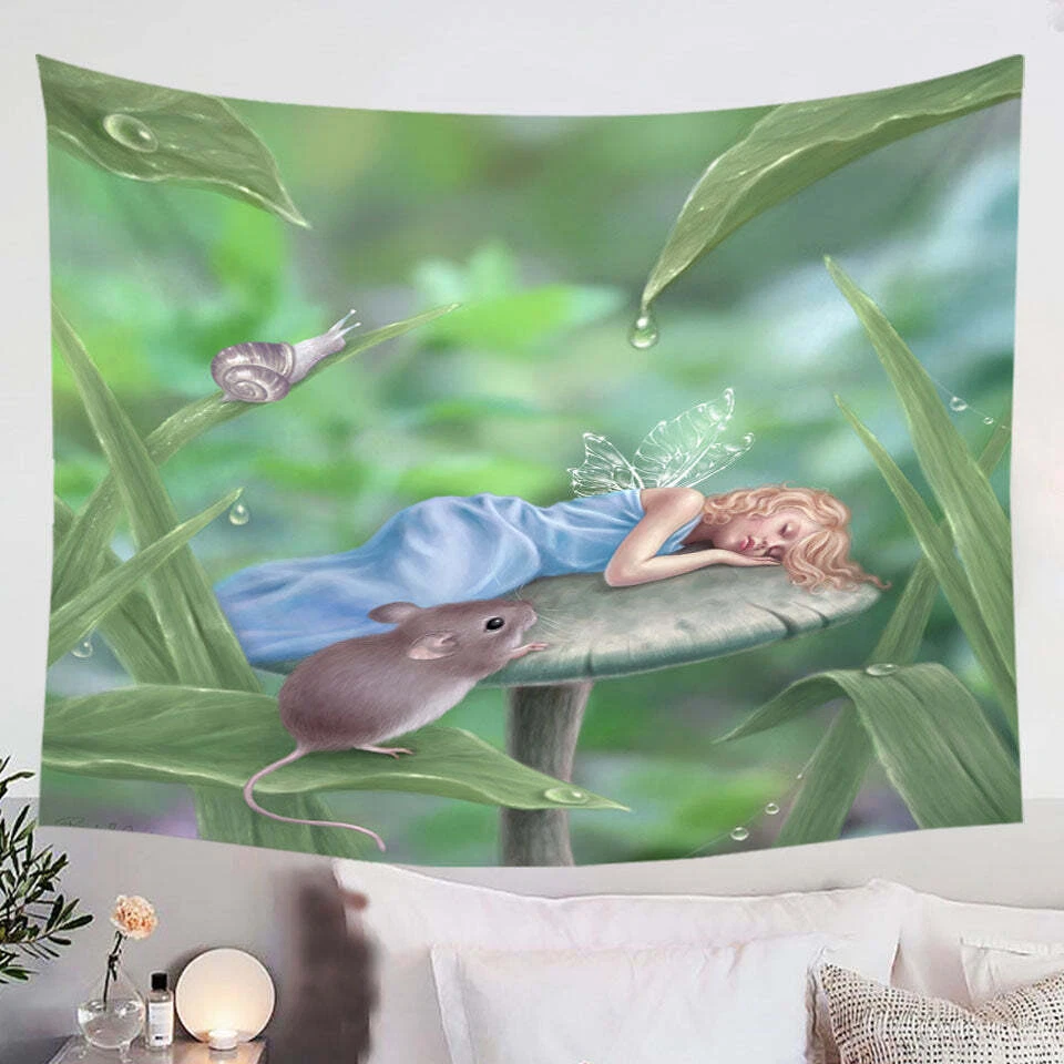 Kids Fantasy Art Sweet Dreams Cute Little Fairy Tapestry eBay