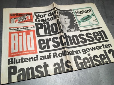 BILDzeitung 18.10.1977 Oktober * Hanns Martin Schleyer Entführung RAF Baader