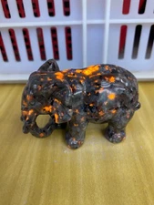 3" Natural Yooperlite Elephant Skull Carved Quartz Crystal skull Reiki Gift 1pc