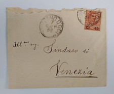 STORIA POSTALE BUSTA Vittorio Emanuele III francobollo  20 Cent sovrastampato 15