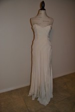 Nicole Miller silk/spandex strapless  wedding gown size 6