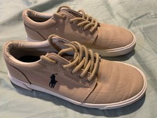 Polo Ralph Lauren Shoes Canvas Beige Khaki Brown Sneakers Kids -Size 5.5