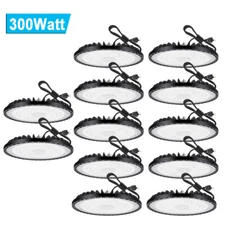 12Pcs 300W UFO LED High Bay Light Industrial Commercial Factory Warehouse Light