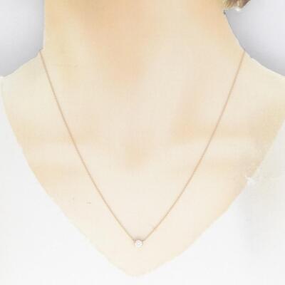 18KPG ダイヤモンド0.33ct #12.5 Authentic K18PG Diamond Necklace 0.248CT F SI1 Good #270-003