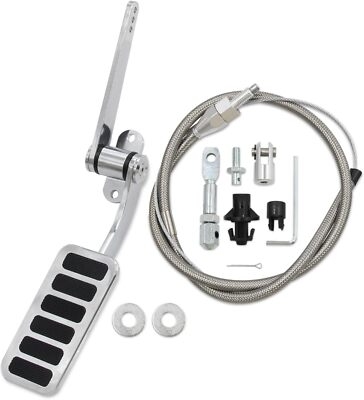 #ad Universal Polished Aluminum Accelerator Pedal amp; Mr Gasket Cable Kit $73.99