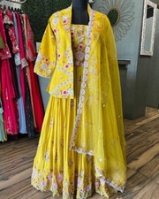 Bride Haldi Lehenga Ready made Lengha Choli Indian Wedding Party Wear Pakistani