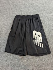 New Balance Shorts Black Youth Large 14-16 Big Logo Basketball Pockets