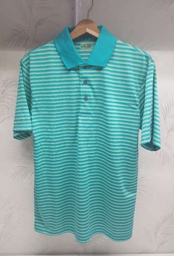 BEN HOGAN Performance Men's sz M Green Striped Golf Polo Shirt