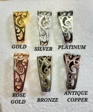 6 INTERCHANGEABLE SLIDE Enhancer Bail Bronze Platinum Gold Rose Silver or Copper