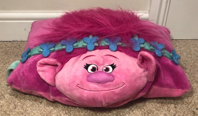 DreamWorks Trolls Poppy Face Troll Large Poppy the Pig Pillow Pink