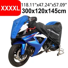 NEVERLAND Motorbike Cover Waterproof Dust UV Snow Rain Protect Storage to 118"
