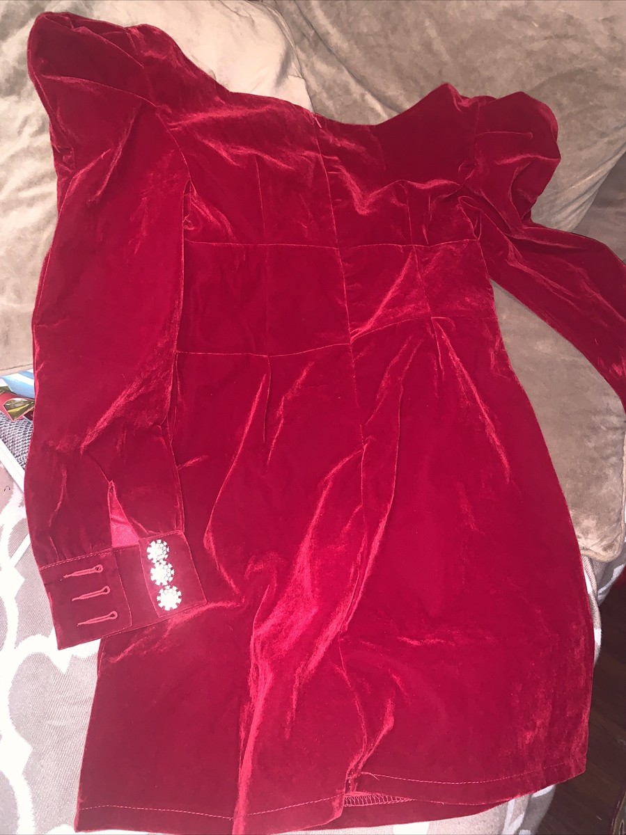 【OVERDUEFLAIR】ROSE VELVET MINI DRESS Vintage Rare Red Velvet Rose Mini Dress Size Medium | eBay