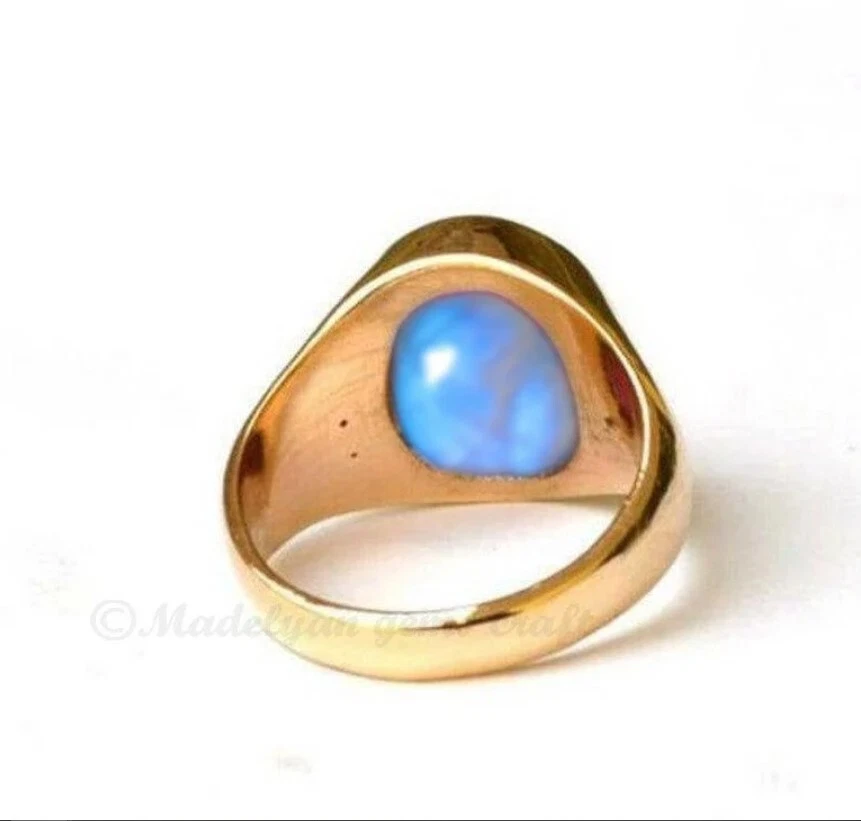 Anillo Arco Iris Piedra Lunar Plata Esterlina 925 Piedra Lunar Piedras Preciosas Anillo Hombres Regalo Ella Foto 4 de 4