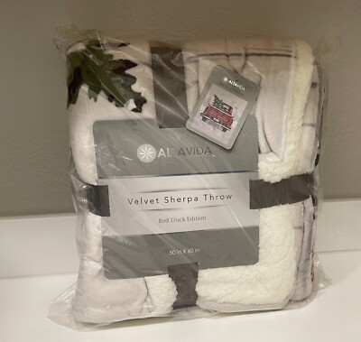Altavida Red Truck Edition Velvet Sherpa Throw