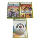 Lot Of 3 Xbox 360 Video Games Monopoly Lips Table Tennis