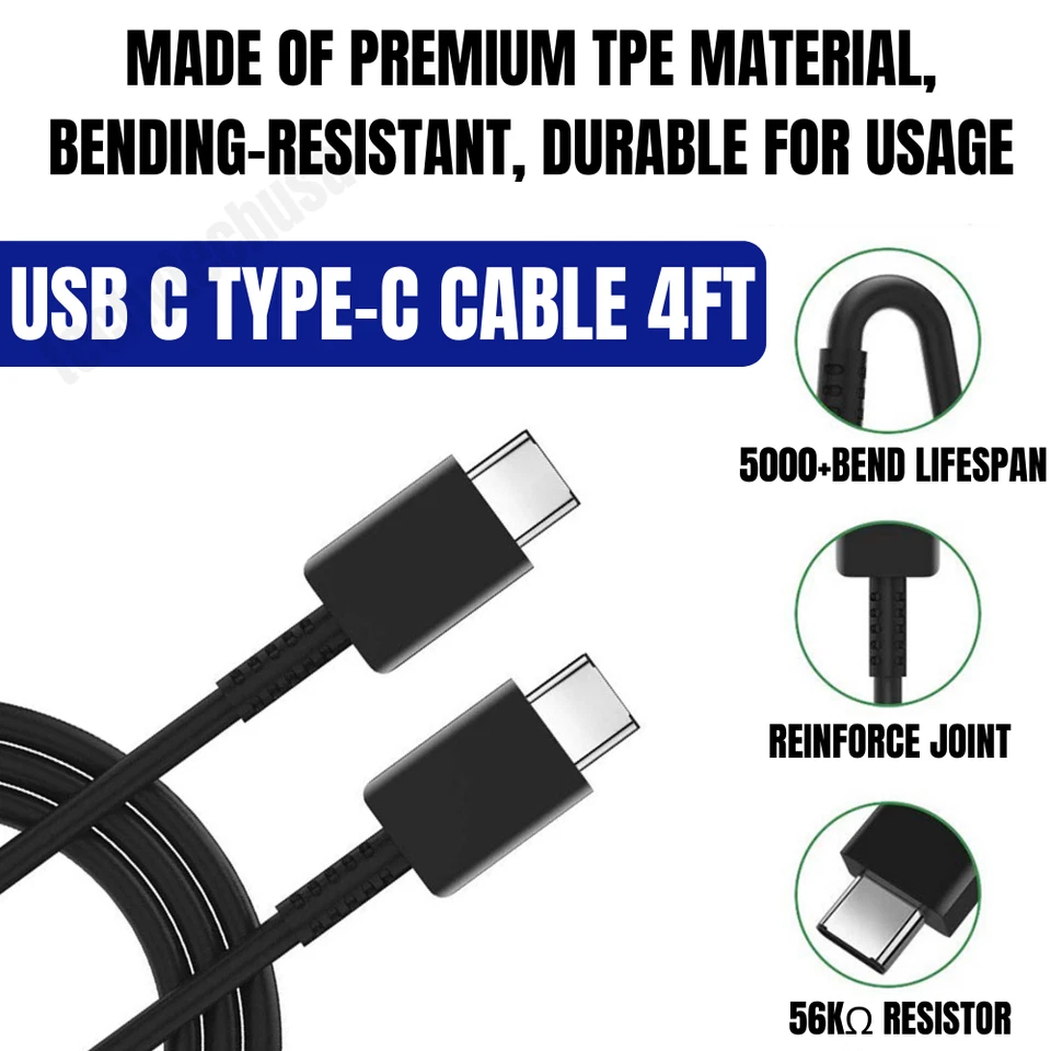 Оптовая продажа USB тип C кабель быстрое зарядное устройство шнур зарядки лот для Samsung S8 S9 S10 - Изображение 3 из 4