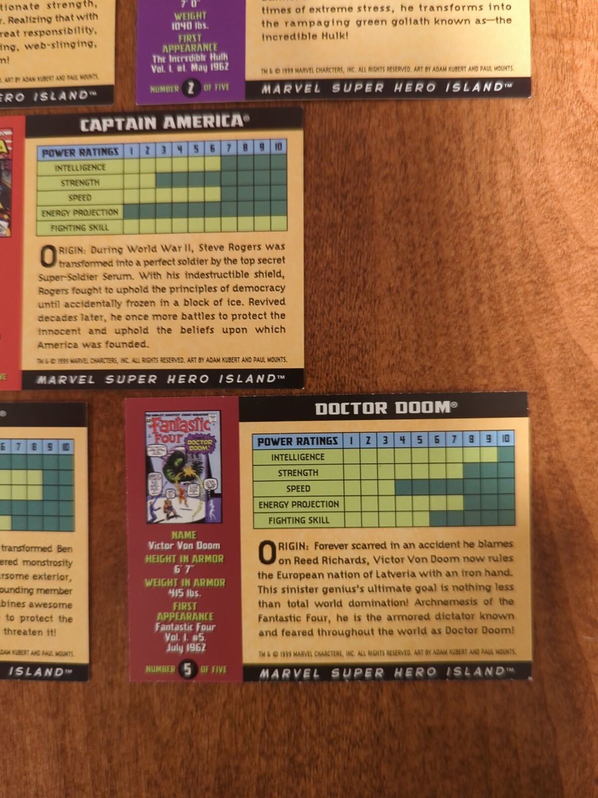 Marvel Super Hero Island Trading Cards 1999 Exclusive Complete Set Of 5 - Picture 9 of 12